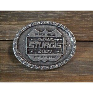 2007 Motorcycle Rally Pin Pewter Sturgis SD Hills Biker Lapel Gear Badge Crest